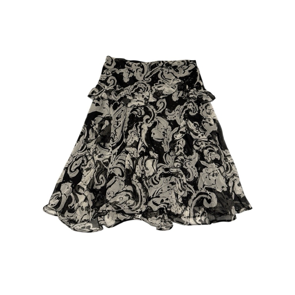Lauren Ralph Lauren Black and Cream A-Line Skirt